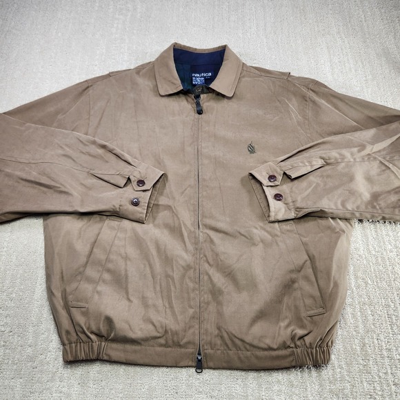 Vintage Nautica Sailing Jacket Men Large Bi Swing Chinstrap Bomber Flannel Lined - Picture 2 of 11